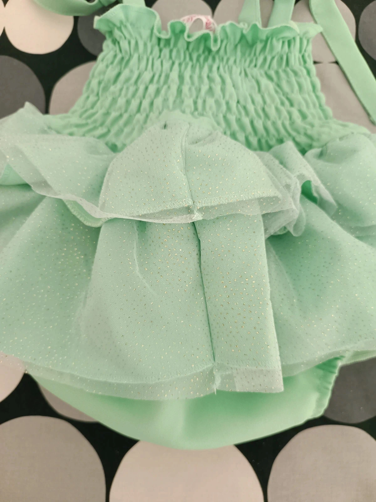 Mint Green shiny dress 💚 | 12 months | Handmade | New with tag – photo 11